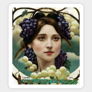 Art nouveau wine bottle label Sticker